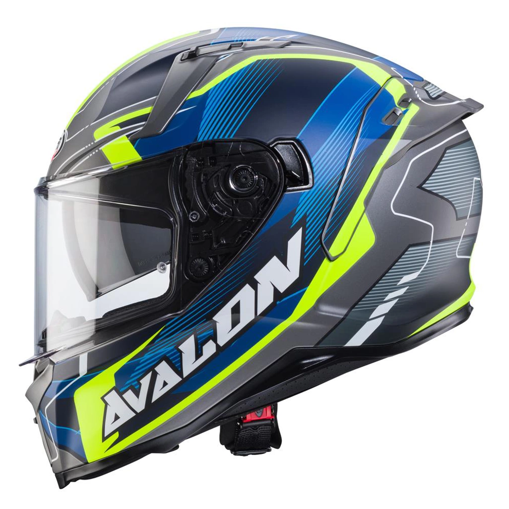 Kask integralny motocyklowy CABERG AVALON X OPTIC Szaro-niebiesko-czerwony