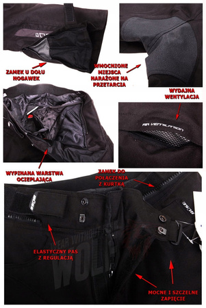 Spodnie motocyklowe damskie BUSE LAGO EVO Black