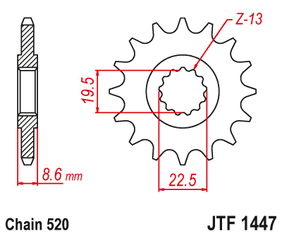 JT ZĘBATKA PRZEDNIA JTF1447.14RB Z TŁUMIKIEM DRGAŃ