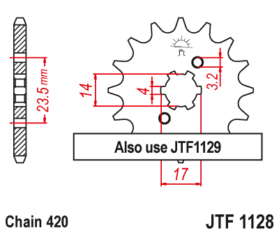 Zębatka Przednia JT JTF1128.11