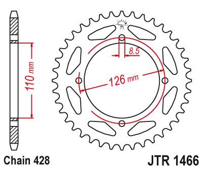 Zębatka Tylna JT JTR1466.46