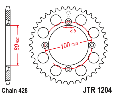 Zębatka Tylna JT JTR1204.46