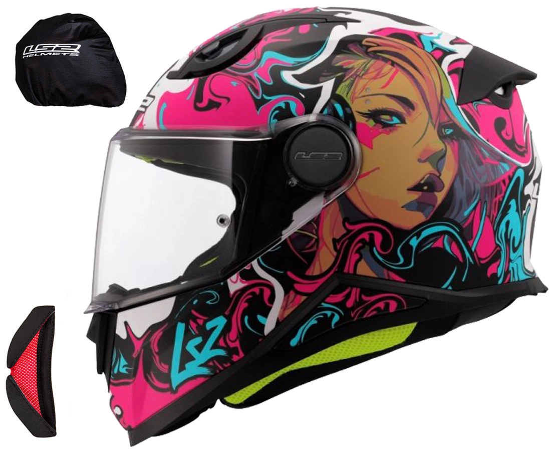 Kask LS2 FF812 KID CYBORG Fioletowo Niebieski