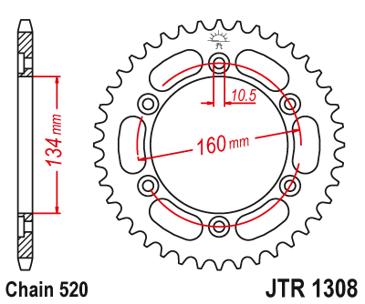 Zębatka Tylna JT JTR1308.42
