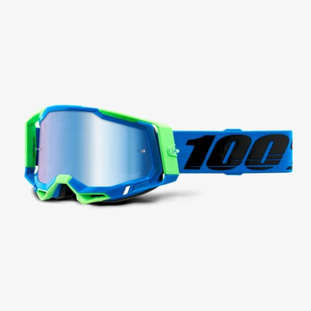 GOGLE 100 PROCENT CROSS/ENDURO RACECRAFT 2 FREMONT NIEBIESKI ZIELONY CZARNY SZYBA NIEBIESKIE LUSTRO