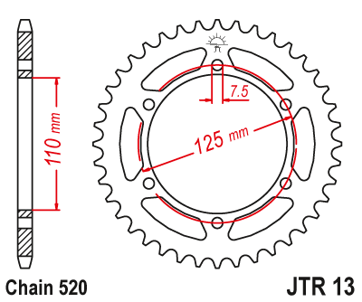 Zębatka Tylna JT JTR13.39