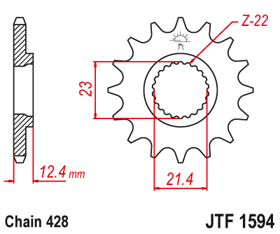 Zębatka Przednia JT JTF1594.15