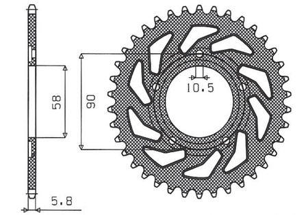 Zębatka Tylna Sunstar SUNR1-3085-38
