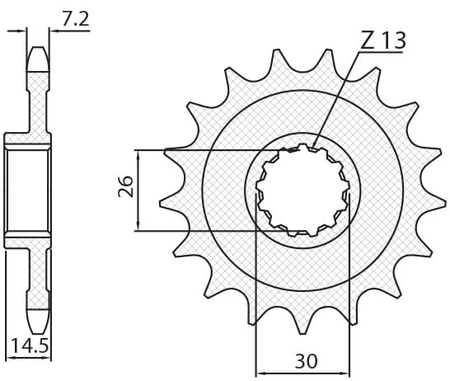 Zębatka Przednia Sunstar SUNF432-17