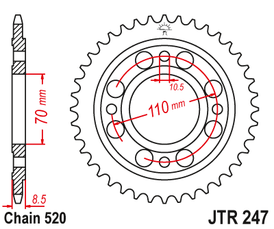 Zębatka Tylna JT JTR247.35