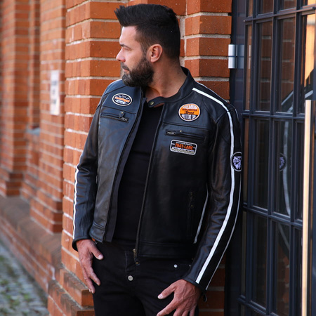 Męska Kurtka Motocyklowa Wolf Retro