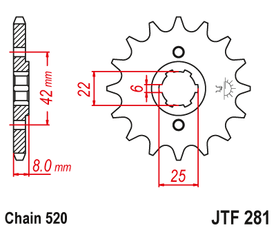 Zębatka Przednia JT JTF281.16