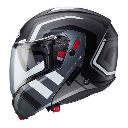 Kask Szczękowy Motocyklowy CABERG FLIP-UP HORUS X ROAD BLACK GREY WHITE