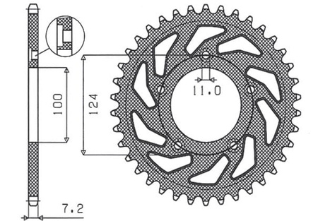 Zębatka Tylna Sunstar SUNR1-4437-38