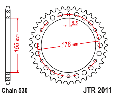 Zębatka Tylna JT JTR2011.44