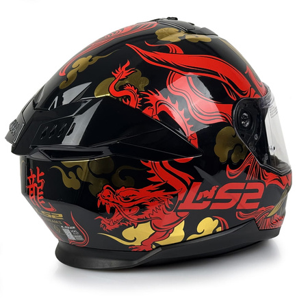 Kask Motocyklowy LS2 FF808 STREAM II DRAKO czarny czerwony