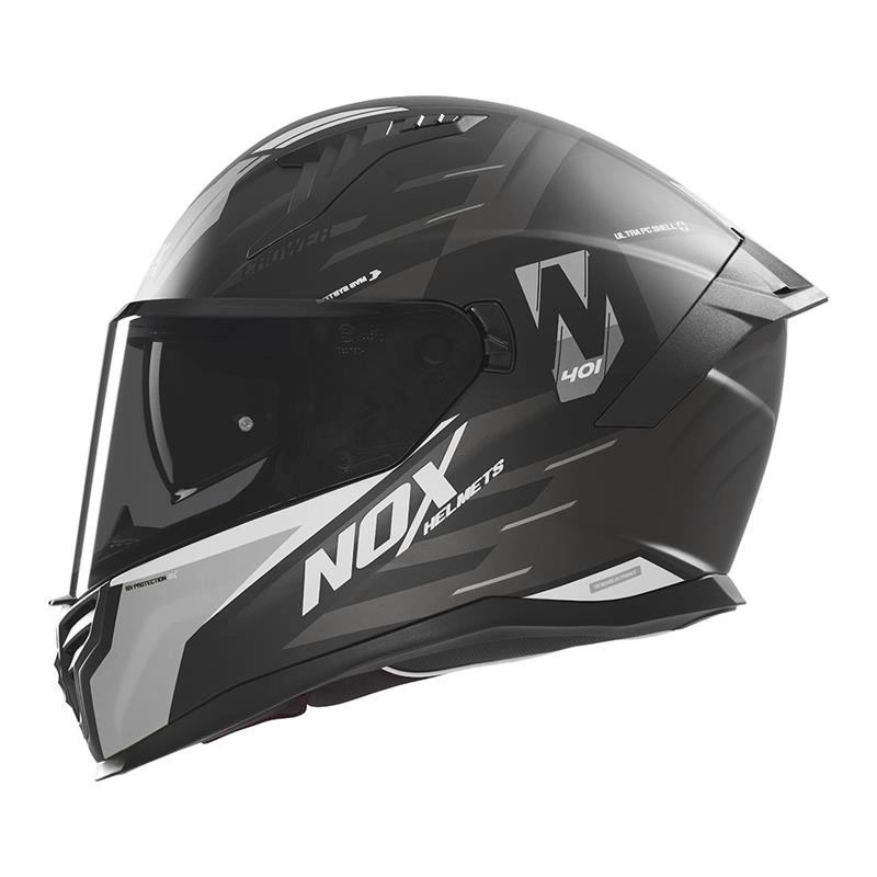 Kask intregralny motocyklowy NOX N401 CROWER Czarno-srebrny