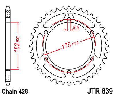 Zębatka Tylna JT JTR839.57