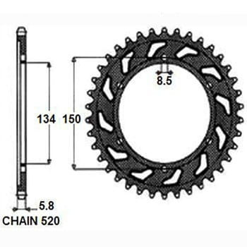 Zębatka Tylna Sunstar Aluminiowa SUNR5-3619-52