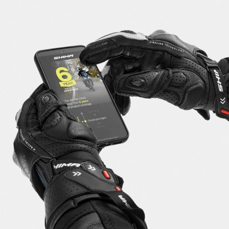 Rękawice Motocyklowe SHIMA RS-3 BLACK WHITE czarny biały