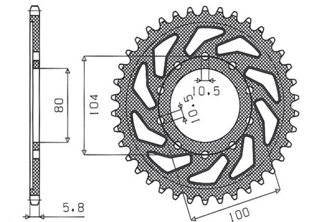 Zębatka Tylna Sunstar SUNR1-3356-45
