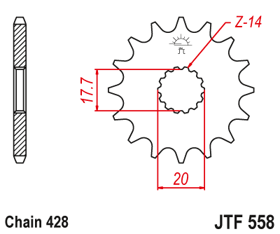 JT ZĘBATKA PRZEDNIA JTF558.16RB