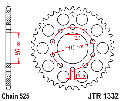 Zębatka Tylna JT JTR1332.38