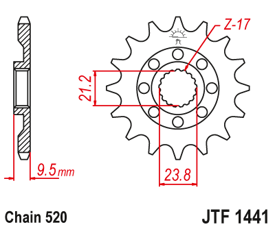 Zębatka Przednia JT JTF1441.15