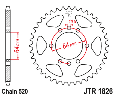 Zębatka Tylna JT JTR1826.41