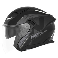 Kask Otwarty Motocyklowy NOX N130 KLINT BLACK GREY WHITE MATT