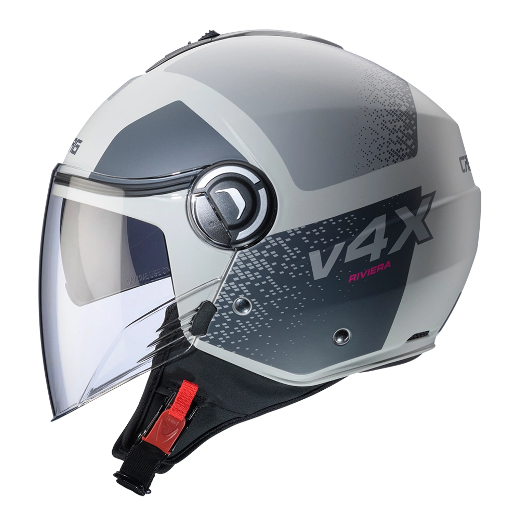 Kask otwarty motocyklowy CABERG RIVIERA V4X ALPHA Szary Antracytowy mat