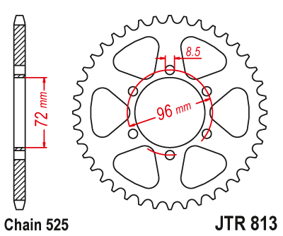 Zębatka Tylna JT JTR813.39