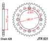 Zębatka Tylna JT JTR831.46