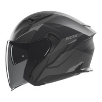 Kask Otwarty Motocyklowy NOX N130 MYST BLACK SILVER MATT