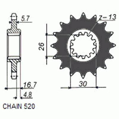 Zębatka Przednia Sunstar SUNF392-16