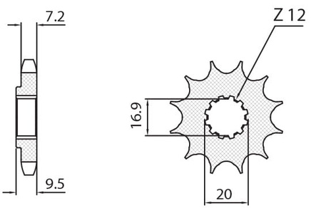 Zębatka Przednia Sunstar SUNF233-13