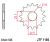 Zębatka Przednia JT JTF1186.16RB z Tłumikiem Drgań