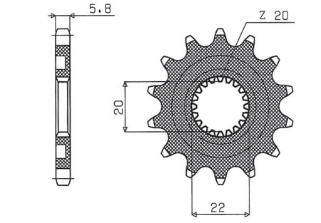 Zębatka Przednia Sunstar SUNF388-14