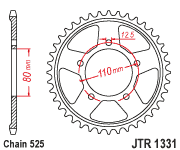 Zębatka Tylna JT JTR1331.42ZBK