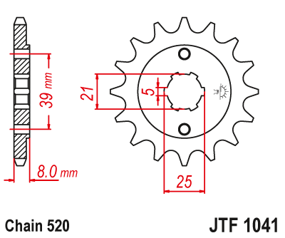 Zębatka Przednia JT JTF1041.14