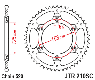 JT ZĘBATKA TYLNA JTR210.51SC