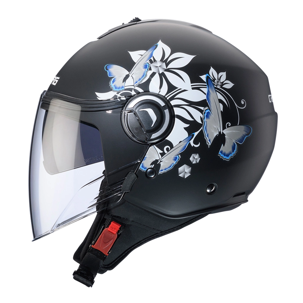 Kask otwarty motocyklowy CABERG RIVIERA V4X MIA Czarno-biało-szary