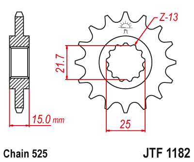 Zębatka Przednia JT JTF1182.14