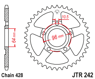 Zębatka Tylna JT JTR242.53