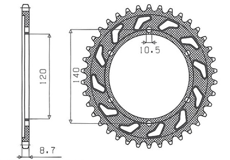 Zębatka Tylna Sunstar SUNR1-5526-45