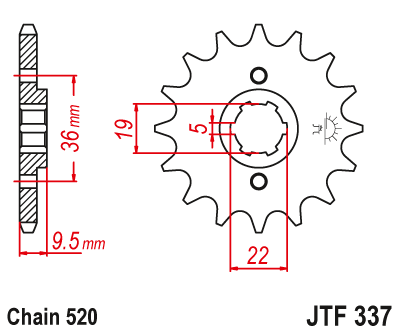 Zębatka Przednia JT JTF337.13