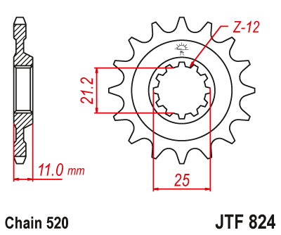 Zębatka Przednia JT JTF824.15