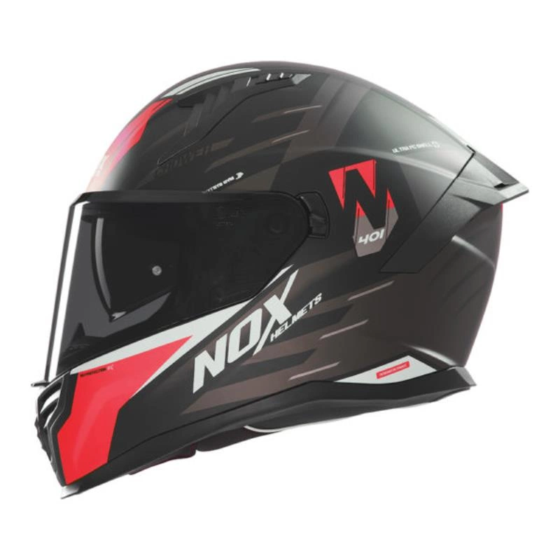 Kask intregralny motocyklowy NOX N401 CROWER Czarno-czerwony mat