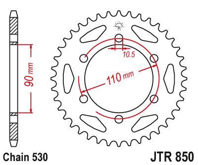Zębatka Tylna JT JTR850.34