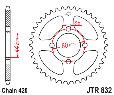 Zębatka Tylna JT JTR832.51